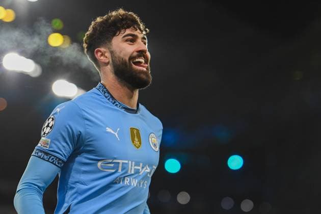 Manchester City v Club Brugge UEFA Champions League Jusko Gvardiol of Manchester City celebrates after scoring the second goalduring the UEFA Champions League match at the Etihad Stadium, Manchester UK Newspapers OUT Copyright: xKarlxVallantinex FIL-21347-0028