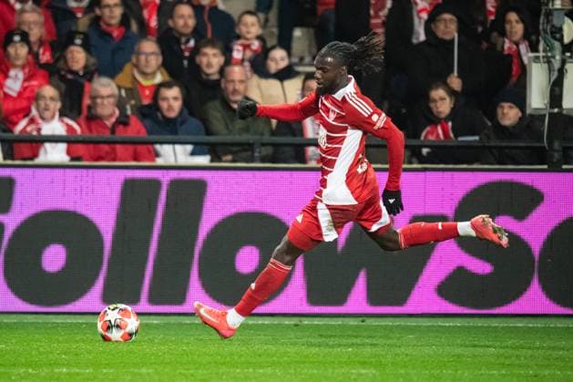 FOOTBALL: BREST vs REAL MADRID Baptiste AUTISSIER MAXPPP - Guingamp 29 01 2025 Baptiste AUTISSIER Maxppp Guingamp ; 29 01 2025 ; Mama Balde lors du match Brest vs Real Madrid comptant pour la 8e journee de la Ligue des Champions a Guingamp le 29 janvier 2025. Guingamp Guingamp Bretagne France  Copyright: xMAXPPPxBaptistexAUTISSIERx BAU202501290120 BAU202501290120
