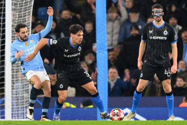 Manchester City v Club Brugge - UEFA Champions League MANCHESTER, ENGLAND - JANUARY 29 : Jashari Ardon midfielder of Club Brugge in action during the UEFA Champions League 2024 25 League Phase MD8 match between Manchester City and Club Brugge on January 29, 2025 in Manchester, England, 29 01 2025 Manchester England  Copyright: xTomasxSiskx
