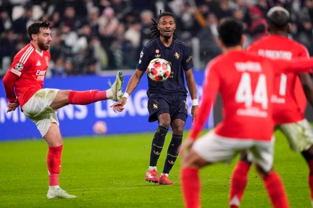 Juventus& x2019; Khephren Thuram during the Uefa Champions League soccer match between Juventus Fc and Benfica at the Juventus stadium in Turin, round 8 8 - north west Italy - January 29, 2025. - Soccer .  Copyright: xFabioxFerrari LaPressex