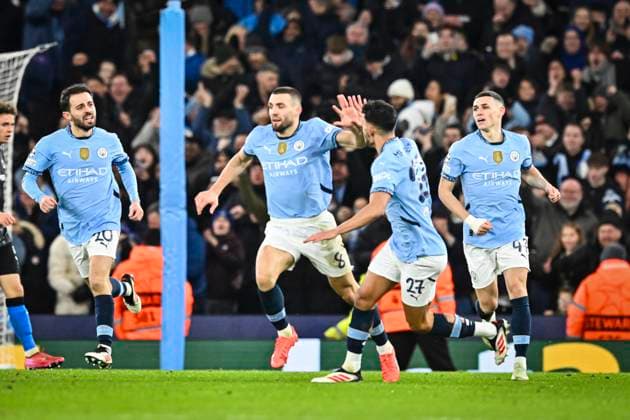 29th January 2025; Etihad Stadium, Manchester, England; UEFA Champions League Football, Manchester City versus Club Brugge; Mateo Kovacic of Manchester City celebrates after scoring in the 53rd minute for 1-1  ActionPlus12745105 GodfreyxPitt