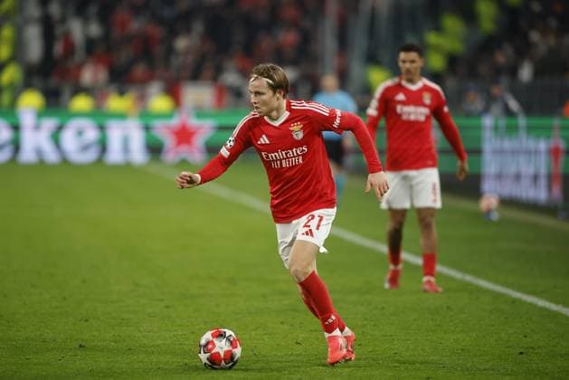 Andreas Schjelderup of SL Benfica during the Uefa Champions League, 2024 25 season, football match between Juventus FC and Benfica Lisbona on 29 January 2025 at Allianz Stadium, Turin, Italy. Photo Nderim Kaceli  Copyright: xNderimxKaceli IPAxSportx xipa-agency.netx xx IPA_53442297 IPA_Agency_IPA53442297