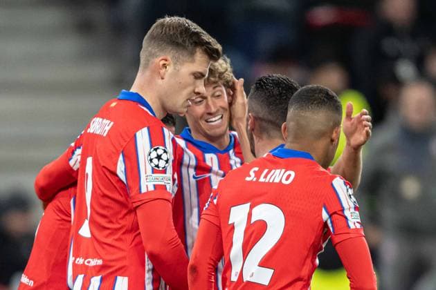 Marcos Llorente a goal celebrate with his teammates during UEFA Champions league match, Red Bull Salzburg - Atletico Madrid , 29. january 2025, Red Bull Arena, Salzburg, Austria Copyright: xMICHALxFAJT,ZOSPORTU.SKx FAJ_1416