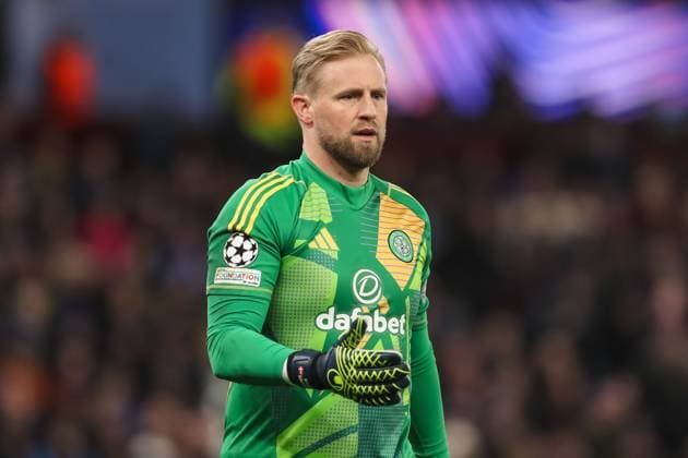 UEFA Champions League Matchday 8 of 8 Aston Villa v Celtic Kasper Schmeichel of Celtic in action during the UEFA Champions League Matchday 8 of 8 Aston Villa vs Celtic at Villa Park, Birmingham, United Kingdom, 29th January 2025 (Photo by Gareth Evans News Images) Copyright: xGarethxEvans NewsxImagesx