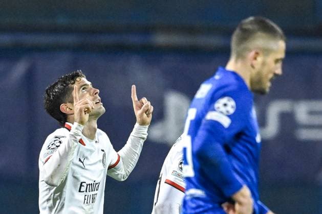 GNK Dinamo v AC Milan - UEFA Champions League 2024 25 League Phase MD8 Christian Pulisic of AC Milan celebrates a goal during the UEFA Champions League 2024 25 League Phase MD8 match between GNK Dinamo and AC Milan at Maksimir Stadium on January 29, 2025. in Zagreb, Croatia.  MarkoxLukunic PIXSELL