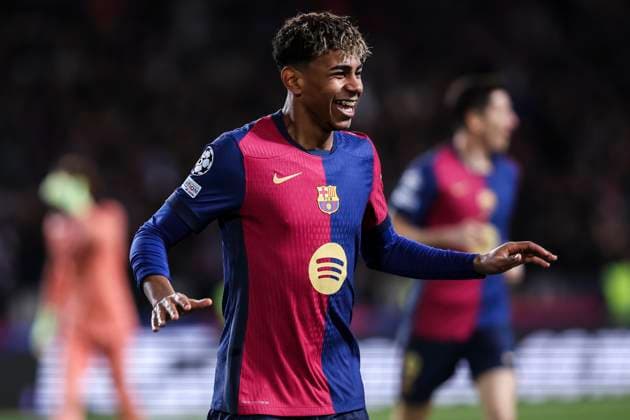 January 29, 2025, Barcelona, Barcelona, SPAIN: Lamine Yamal of FC Barcelona, Barca celebrates a goal during the UEFA Champions League 2024 25 League Phase MD8, match between FC Barcelona and Atalanta BC at Estadi Olimpic Lluis Companys on January 29, 2025 in Barcelona, Spain. Barcelona SPAIN - ZUMAa181 20250129_zaa_a181_103 Copyright: xJavierxBorregox