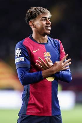 January 29, 2025, Barcelona, Barcelona, SPAIN: Lamine Yamal of FC Barcelona, Barca celebrates a goal during the UEFA Champions League 2024 25 League Phase MD8, match between FC Barcelona and Atalanta BC at Estadi Olimpic Lluis Companys on January 29, 2025 in Barcelona, Spain. Barcelona SPAIN - ZUMAa181 20250129_zaa_a181_108 Copyright: xJavierxBorregox