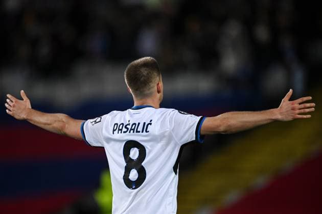 Sport Bilder des Tages Mg Barcellona 29 01 2024 - Champions League Barcellona-Atalanta foto Matteo Gribaudi Image nella foto: esultanza gol Mario Pasalic 