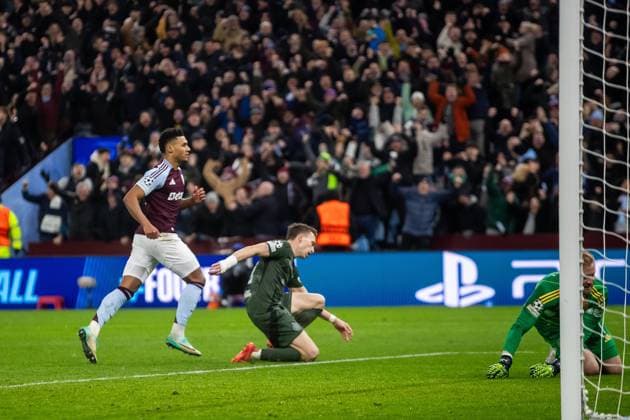 Aston Villa v Celtic Champions League 29 01 2025. GOAL scores 3-2 Aston Villa forward Ollie Watkins (11) scores and celebrates during the Champions League match between Aston Villa and Celtic at Villa Park, Birmingham, England on 29 January 2025. Birmingham Villa Park West Midlands England Editorial use only , Copyright: xManjitxNarotrax PSI-21358-0032