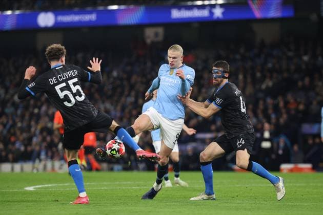 Manchester City v Club Brugge KV - UEFA Champions League 2024 25 League Phase MD8 Erling Haaland (Manchester City) participates in the UEFA Champions League 2024 25 League Phase MD8 match between Manchester City and Club Brugge at the Etihad Stadium in Manchester, on January 29, 2025. Manchester Manchester United, ManU Kingdom  Copyright: xMIxNewsx originalFilename:fletcher-manchest250129_npWSh.jpg