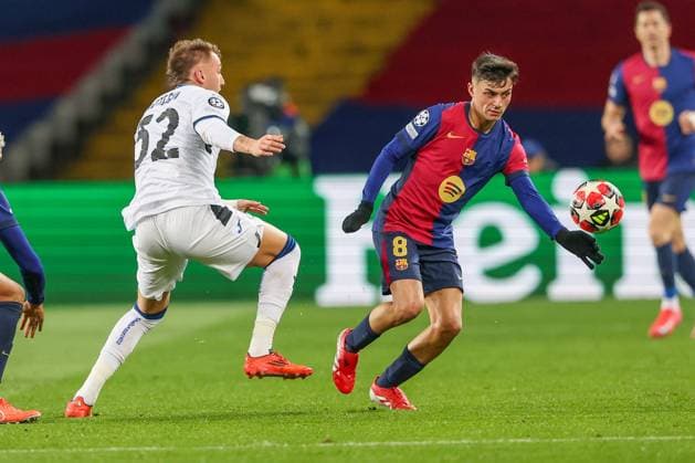 BARCELONA 29.01.2025 FC Barcelona, Barca VS ATALANTA BC 8 KOLEJKA UEFA LIGI MISTRZOW --- 8 ROUND UEFA CHAMPIONS LEAUGE SEASON 2024 2025 NZ. PEDRI FOT. STANISLAW KLEPKA ARENA AKCJI NEWSPIX.PL --- newspix.pl 
