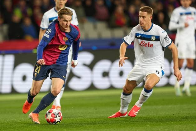 BARCELONA 29.01.2025 FC Barcelona, Barca VS ATALANTA BC 8 KOLEJKA UEFA LIGI MISTRZOW --- 8 ROUND UEFA CHAMPIONS LEAUGE SEASON 2024 2025 NZ. FRENKIE DE JONG FOT. STANISLAW KLEPKA ARENA AKCJI NEWSPIX.PL --- newspix.pl 