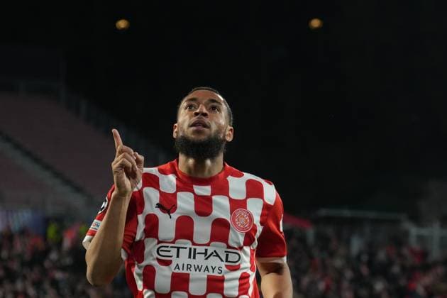 Girona FC v Arsenal FC - UEFA Champions League 2024 25 League Phase MD8 Arnaut Danjuma of Girona FC celebrates a goal during the UEFA Champions League match against Arsenal FC. Girona Spain  Copyright: xLeonardoxGerzonx originalFilename:gerzon-notitle250129_npBqZ.jpg