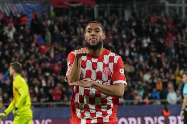 Girona FC v Arsenal FC - UEFA Champions League 2024 25 League Phase MD8 Arnaut Danjuma of Girona FC celebrates a goal during the UEFA Champions League match against Arsenal FC. Girona Spain  Copyright: xLeonardoxGerzonx originalFilename:gerzon-notitle250129_npSMh.jpg