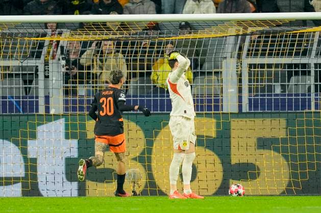 Marlon Gomes Shakhtar Donetsk scores his team s first goal during the UEFA Champions League 2024 25 League Phase MD8 match between Borussia Dortmund and FC Shakhtar Donetsk at Signal Iduna Park on January 29, 2025 in Dortmund, Germany Photo by Alex Gottschalk DeFodi Images Defodi 001 20250129 1320878 Defodi-001