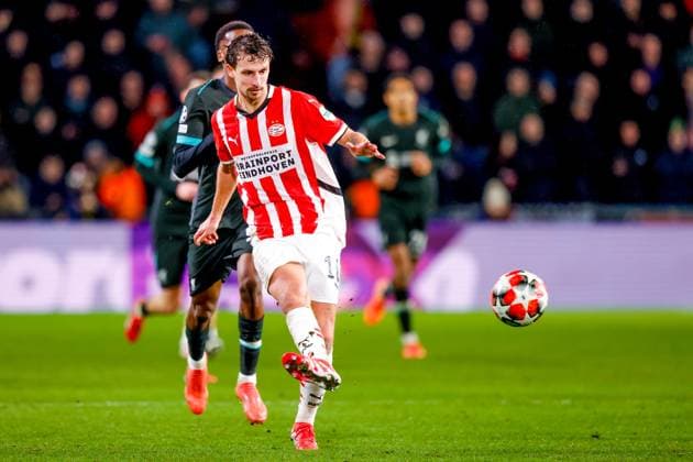 EINDHOVEN, 29-01-2025, Philips Stadium, UEFA Champions League season 2024 25, match between PSV and Liverpool FC, PSV player Olivier Boscagli PSV - Liverpool  x27615094x Copyright: