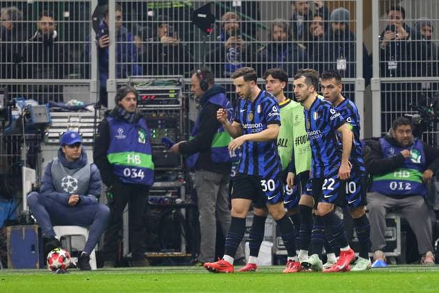 January 29, 2025, Milan, Lombardy, Italy: LAUTARO MARTINEZ 10 of INTER celebrates scoring his side s third goal on Matchday 8 of 8 in the Group Stage of the UEFA Champions League 2024 2025 between INTER MILAN and AS MONACO at San Siro in Milan, Italy Milan Italy - ZUMAc179 20250129_zep_c179_088 Copyright: xMickaelxChavetx