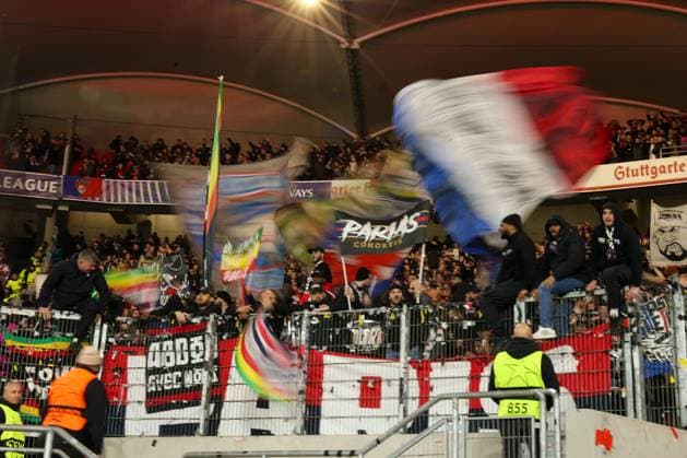 Stuttgart 29 January 2025 Uefa Champions League phase 2024 25 Matchday 8, VFB Stuttgart Paris Saint Germain v l , Paris Saint Germain cheer after the end of the match Copyright: JoaquimxFerreira