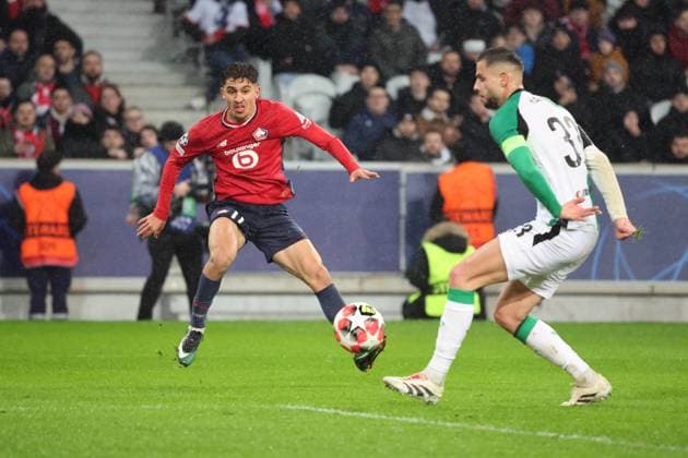 FOOTBALL : LOSC Lille vs Feyenoord - Ligue des Champions - 29 01 2025 Osame SAHRAOUI (LOSC Lille) lors du match LOSC Lille vs Feyenoord, Ligue des Champions, Decathlon Arena stade Pierre Mauroy Villeneuve d Ascq, le 29 janvier 2025 - photo Laurent Sanson PsnewZ  Copyright: xLaurentxSANSONx xPsnewZx