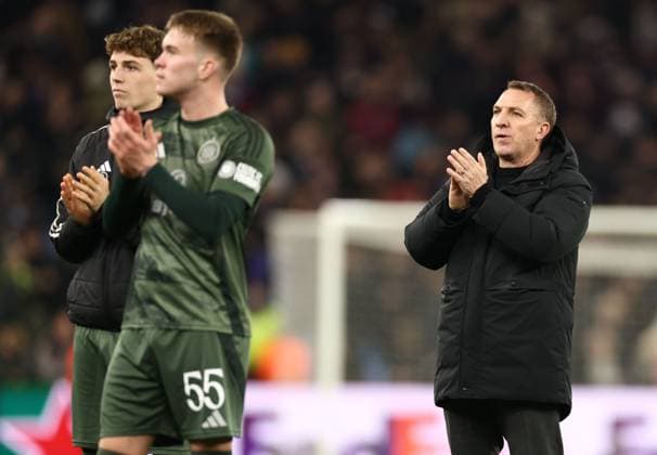 Celtic manager Brendan Rodgers at the end of the match Aston Villa v Celtic, UEFA Champions League, Group Stage, Football, Villa Park, Birmingham, UK - 29 Jan 2025 EDITORIAL USE ONLY No use with unauthorised audio, video, data, fixture lists, club league logos or live services. Online in-match use limited to 120 images, no video emulation. No use in betting, games or single club league player publications. Copyright: xRyanxBrowne Shutterstockx 15122167ee