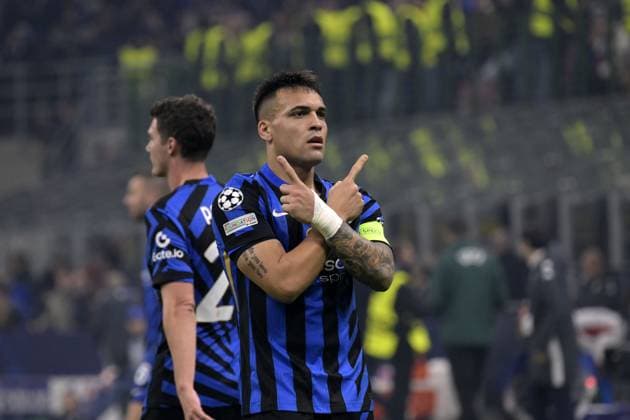 Foto IPP Paolo Bona Milano 29 01 2025 UEFA Champions League di Calcio stagione 2024 2025 partita Inter-Monaco Nella foto Lautaro Martinez esulta dopo il gol del 3-0 Italy Photo Press Worldwide Copyright italy Italy ITALY  Copyright: xR4924_italyphotopressx