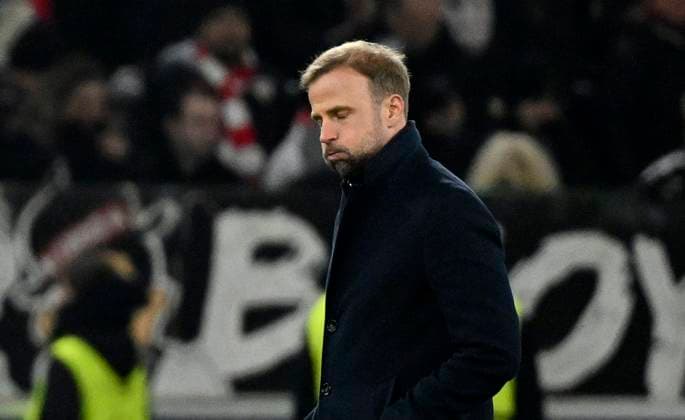 after the match Coach Sebastian Hoeness VfB Stuttgart disappointed Champions League VfB Stuttgart vs Paris St Germain PSG 29 01 2025 DFL REGULATIONS PROHIBIT ANY USE OF PHOTOGRAPHS AS IMAGE SEQUENCES AND OR QUASI VIDEO Champions League VfB Stuttgart vs Paris St Germain PSG