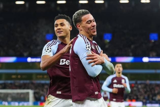UEFA Champions League Matchday 8 of 8 Aston Villa v Celtic Morgan Rogers of Aston Villa celebrates his hat-trick to make the score 4-2 during the UEFA Champions League Matchday 8 of 8 Aston Villa vs Celtic at Villa Park, Birmingham, United Kingdom, 29th January 2025 (Photo by Gareth Evans News Images) Copyright: xGarethxEvans NewsxImagesx