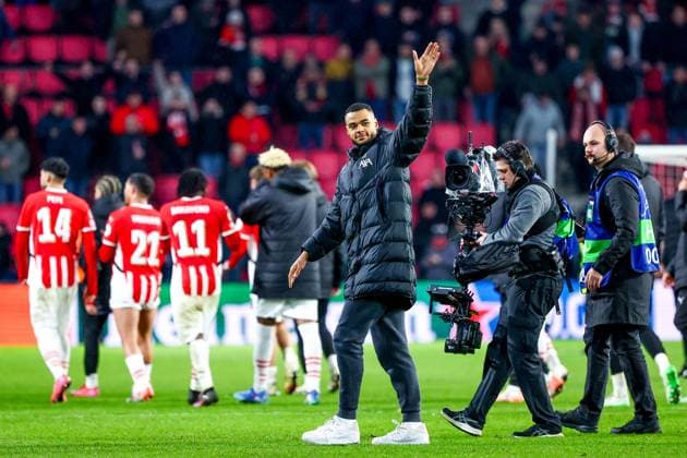 EINDHOVEN, 29-01-2025, Philips Stadium, UEFA Champions League season 2024 25, match between PSV and Liverpool, Liverpool FC player Cody Gakpo after the match PSV - Liverpool  x27615462x Copyright: