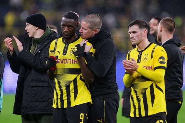 29 01 2025, UEFA Champions League, Matchday 8, Borussia Dortmund Shakhtar Donetsk, v l Serhou Guirassy Borussia Dortmund , Coach Mike Tullberg Borussia Dortmund , Dortmund Signal Iduna Park NRW Germany xRHR PHOTO DEx Copyright: DennisxEwert RHR-FOTOx RHR-FOTO DE