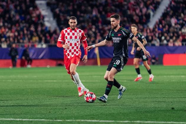 January 29, 2025, Madrid, Madrid, Spain: JORGINHO, 20 of Arsenal during the match against Girona at Montivili Stadium. Madrid Spain - ZUMAg271 20250129_znp_g271_040 Copyright: xNataliaxGarciax