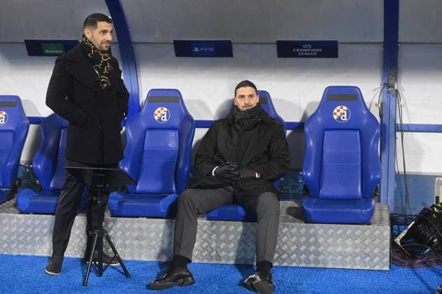 Croatia, Zagreb, 290125. Maksimir Stadium. Football match of the 8th round of the UEFA Champions League, Dinamo - Milan. In the photo: Zlatan Ibrahimovic. Photo: Goran Mehkek CROPIX Zagreb Croatia Copyright: xxGoranxMehkekx gm_dinamo_milan4-290125