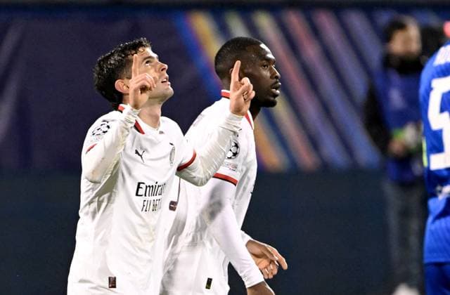 Croatia, Zagreb, 290125. Maksimir Stadium. Football match of the 8th round of the UEFA Champions League, Dinamo - Milan. In the photo: Christian Pulisic. Photo: Goran Mehkek CROPIX Zagreb Croatia Copyright: xxGoranxMehkekx gm_dinamo_milan67-290125