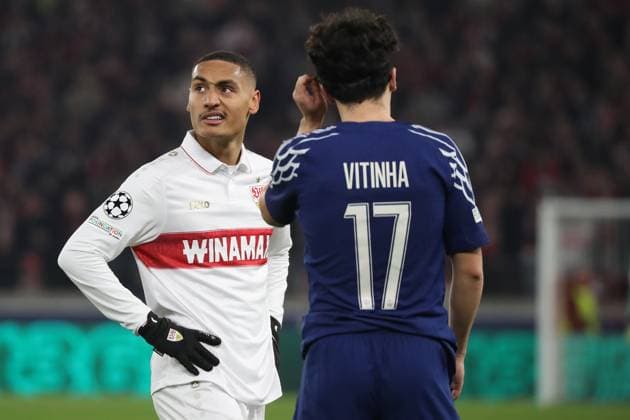 29 01 25 VfB Stuttgart Paris St Germain Germany, Stuttgart, 29 01 2025, Football, UEFA Champions League, VfB Stuttgart Paris St Germain Enzo Millot, left, VfB Stuttgart