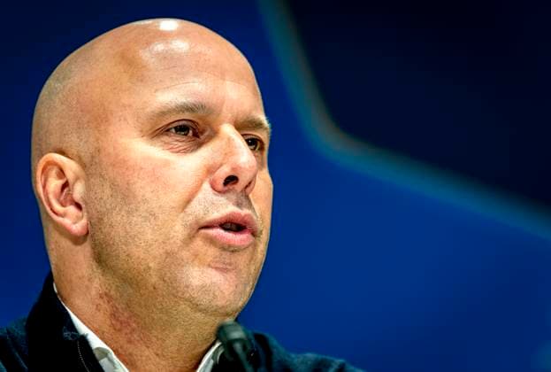 Liverpool FC trainer Arne Slot during te press conference after the match PSV Liverpool at the Philips stadium for the Champions League League phase Matchday 8 season 2024 2025 in EINDHOVEN, Netherlands on 29 january 2025, photo by Marcel van Dorst EYE4images DeFodi Images Defodi 746 211788 Defodi-746