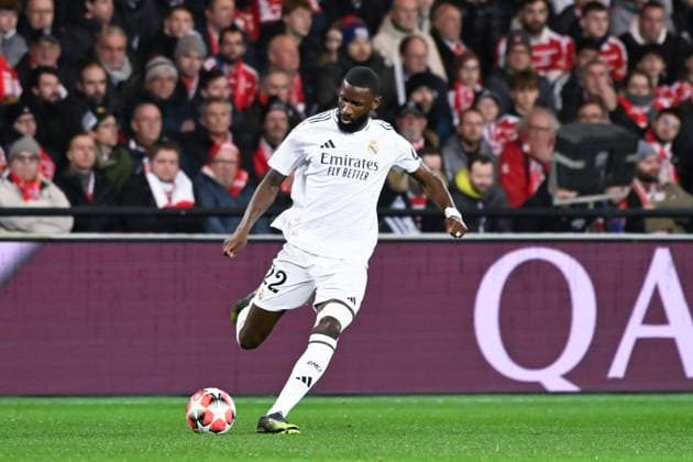 FOOTBALL : Brest vs Real Madrid - Ligue des Champions - 29 01 2025 Antonio Rudiger ( 22 - Real Madrid ) during the UEFA Champions League match between Stade Brestois 29 and Real Madrid CF at Stade de Roudourou on January 29 , 2025 in Guingamp, France. ( Photo by Dante Badano PsnewZ ) - GuingampFrance  Copyright: xDantexBadanox