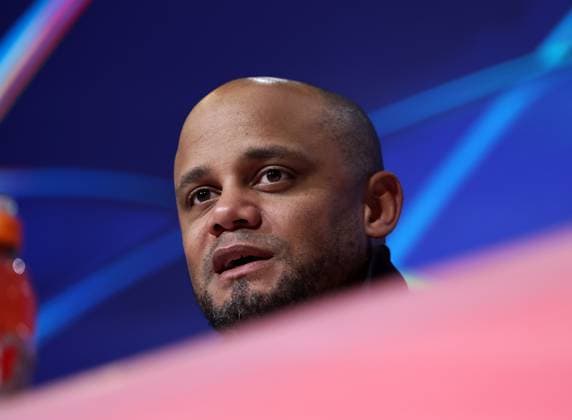 Munich, Germany, January 29, 2025 Football, Men, Champions League, Season 2024 2025, FC Bayern Munich SK Slovan Bratislava, Allianz Arena, Matchday 8 Vincent Kompany, Coach FC Bayern Munich at the post-match press conference, Head, Portrait