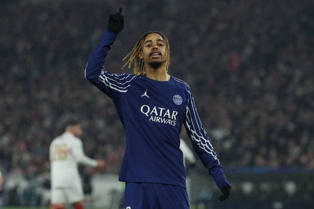 Stuttgart 29 January 2025 Uefa Champions League phase 2024 25 Matchday 8, VFB Stuttgart Paris Saint Germain v l , Bradley Barcola Paris Saint Germain Torjubel, Goal celebration, celebrate the goal Copyright: JoaquimxFerreira