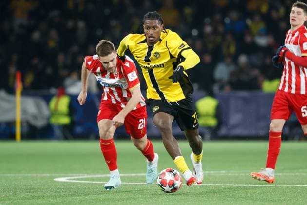 Young Boys Belgrade Joel Monteiro YB 29 01 2025 Stadion St Jakob Park Basel , SWITZERLAND, Soccer Men Season 2024 2025 UEFA Champions League BSC Young Boys Bern Red Star Belgrade Joel Monteiro YB