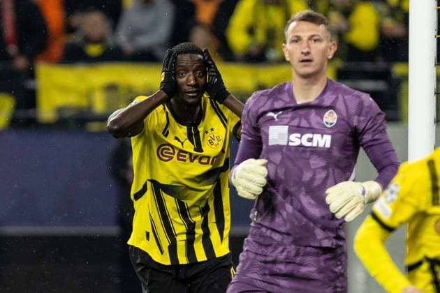 UEFA Champions League Borussia Dortmund FC Shakhtar Donetsk 29 01 2025 Serhou Guirassy Borussia Dortmund, 9 reacts emotionally after scoring UEFA Champions League Borussia Dortmund FC Shakhtar Donetsk Signal Iduna Park, Dortmund 29 01 2025 Copyright: xBEAUTIFULxSPORTS Buriakovx