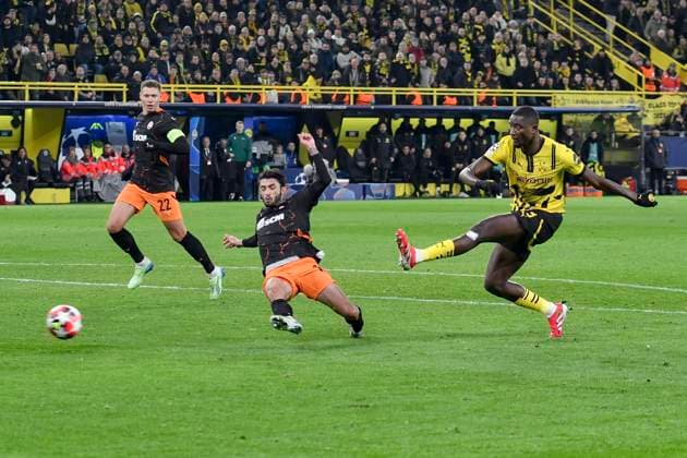 Serhou Guirassy Dortmund 9 scores the goal for 2 0 29 01 2025 Soccer, Champions League, Borussia Dortmund vs Shakhtar Donetsk, Signal Iduna Park, Dortmund, Copyright: xpepphotox xSaschaxWeizx pep00321, pep_20250129_hm_2259