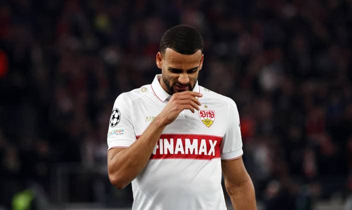 29 01 25 VfB Stuttgart Paris St Germain Germany, Stuttgart, 29 01 2025, Football, UEFA Champions League, VfB Stuttgart Paris St Germain Josha Vagnoman VfB Stuttgart