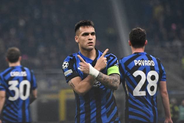 CALCIO - UEFA Champions League - Inter - FC Internazionale vs AS Monaco Lautaro Martinez of Fc Inter celebrating after a goal during the UEFA Champions League stage match Phase MD8 between Inter FC Internazionale and AS Monaco, on 29 of Januari 2025, at Giuseppe Meazza San Siro Siro stadium in Milan, Italy Milan Italy  Copyright: xIPAxSport ABACAx