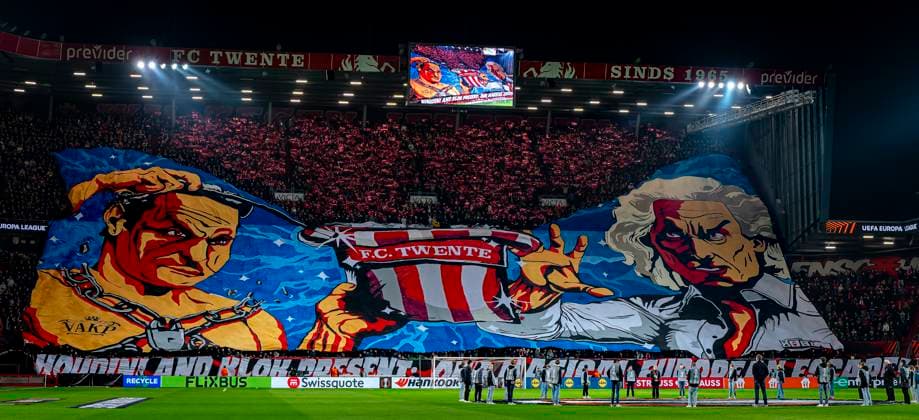 Atmosphere in the stadium during the match Twente Besiktas at the Grolsch Veste for the UEFA Europa League League phase Matchday 8 season 2024 2025 in ENSCHEDE, Netherlands on 30 january 2025, photo by Marcel van Dorst EYE4images Defodi 746 212097 Defodi-746