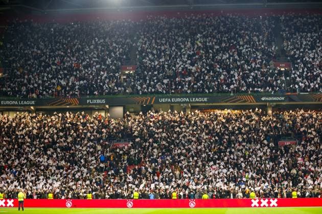 AMSTERDAM , 30-01-2025 , Johan Cruijff Arena , UEFA Europa League football , season 2024 2025, match between Ajax and Galatasaray , Fans in the Arena before the match Ajax - Galatasaray  x27626977x Copyright: