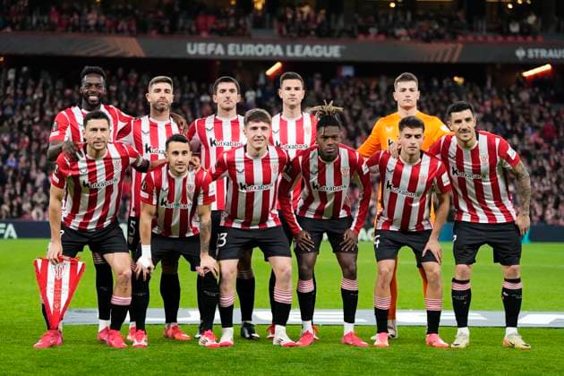 Athletic Club v FC Viktoria Plzen - UEFA Europa League 2024 25 League Phase MD8 Athletic line up during the UEFA Europa League 2024 25 League Phase MD8 match between Athletic Club and FC Viktoria Plzen at Estadio de San Mames on January 30, 2025 in Bilbao, Spain. Bilbao Spain  Copyright: xJosexBretonx originalFilename:bretonhernandez-athletic250130_npaEu.jpg