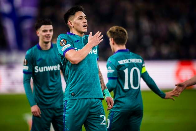 RSC Anderlecht v Hoffenheim - UEFA Europa League ANDERLECHT, BELGIUM - JANUARY 30 : Vazquez Luis forward of RSC Anderlecht celebrates scoring a goal during the UEFA Europa League 2024 25 League Phase MD8 match between RSC Anderlecht and Hoffenheim on January 30, 2025 in Anderlecht, Belgium, 30 01 2025 Anderlecht Belgium  Copyright: xGvgx