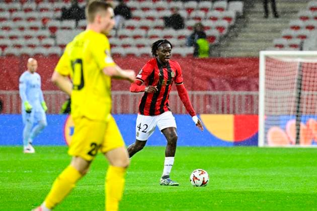 FOOTBALL : OGC Nice VS FK Bodo Glimt - UEFA Europa League - 30 01 2025 L OGC Nice recoit le FK Bodo Glimt Ã l Allianz Riviera dans le cadre de la huiteme journÃ e d UEFA Europa League. YaÃ«l Nandjou (OGCN) NiceFrance  Copyright: xWilliamxCannarellax