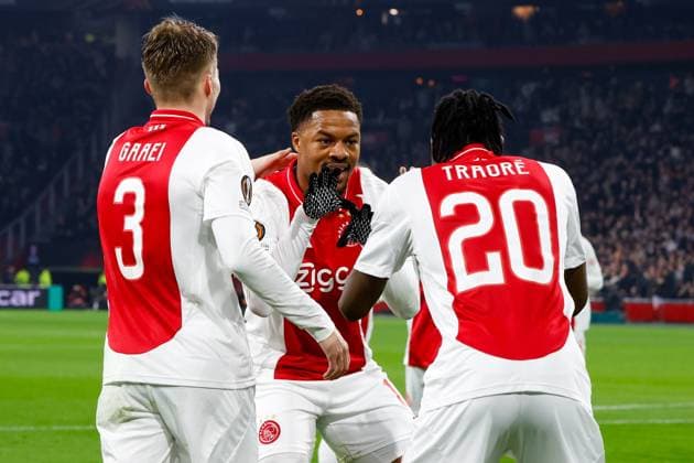 AMSTERDAM , 30-01-2025 , Johan Cruijff Arena , UEFA Europa League football , season 2024 2025, match between Ajax and Galatasaray , Ajax player Bertrand Traore scores the 1-0 Ajax - Galatasaray  x27627225x Copyright: