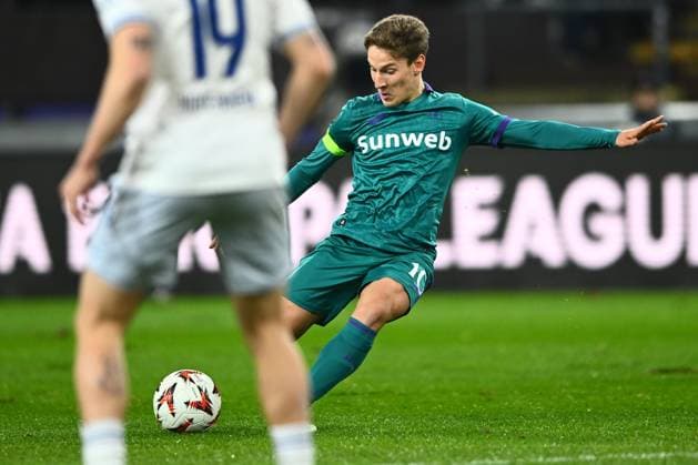 RSC Anderlecht v Hoffenheim - UEFA Europa League ANDERLECHT, BELGIUM - JANUARY 30 : Verschaeren Yari midfielder of RSC Anderlecht during the UEFA Europa League 2024 25 League Phase MD8 match between RSC Anderlecht and Hoffenheim on January 30, 2025 in Anderlecht, Belgium, 30 01 2025 Anderlecht Belgium  Copyright: xGvgx