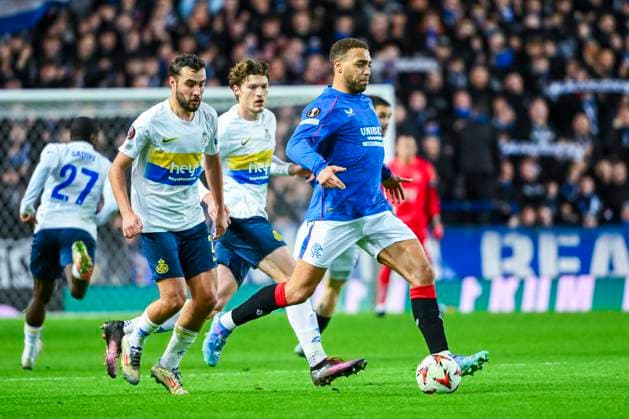 Rangers FC v Royale Union Saint-Gilloise - UEFA Europa League GLASGOW, SCOTLAND - JANUARY 30 : Cyriel Dessers forward of Rangers FC in action during the UEFA Europa League 2024 25 League Phase MD8 match between Rangers FC and Royale Union Saint-Gilloise on January 30, 2025 in Glasgow, Scotland, 30 01 2025 Glasgow Scotland  Copyright: xVincentxKalutx